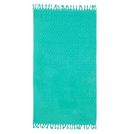 Фото -Рушник махровий "Жаккардові ромби" (зелений) 90х160см 163216