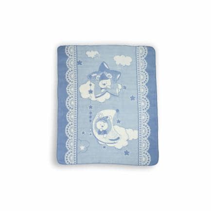 Фото -Плед Merinos "На добраніч" з іграшкою (блакитний) 100х120см 142603