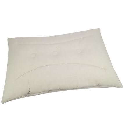 Фото -Подушка двостороння з пружинним блоком і наповнювачем з силіконізованого волокна (бежева)