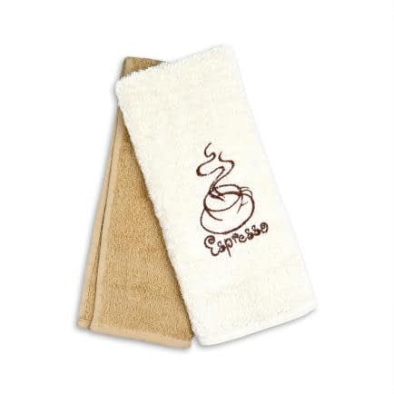 Фото -Набір рушників махрових кухонних 2 шт. Home Line "Кавове кохання" (кремово-карамельний) 40х60см 1344