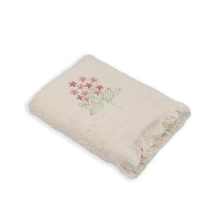 Фото -Рушник махровий "Букет вишивка" (персиковий) 50х70см 153820