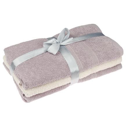 Фото -Набір махрових рушників 3 шт. 50х90см (кремовий, бузковий) 165697