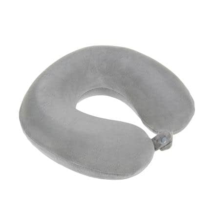 Фото -Подушка дорожня «Рогалик» Memory, велюр, світло-сірий, 30х30 см 195387