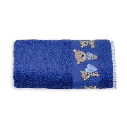 Фото -Рушник махровий з вишивкою "Ведмедики" (синій) 60х120см 153148