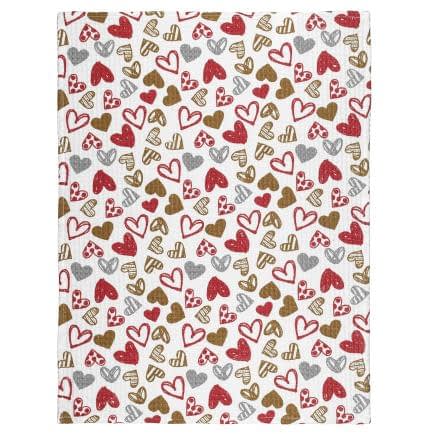 Фото -Рушник вафельний Home Line "Сердця червоно-сіро-коричневі" 45х60см 163040