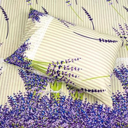 Фото -Двоспальний комплект постільної білизни Home Line "Лаванда стрічка" (2 нав 50х70) 162315