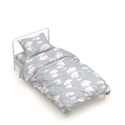 Фото -Полуторный комплект постельного белья Home Line "Гинго билоба (серо-розовый) 162720