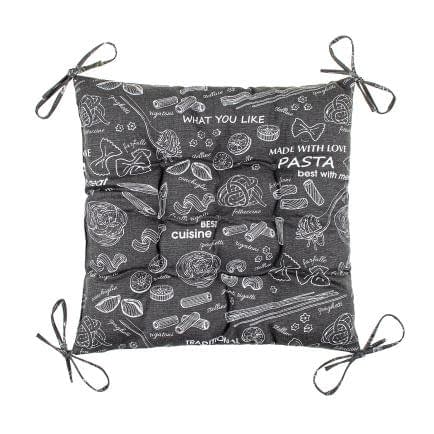 Фото -Подушка з зав'язками Home Line "Паста" (графіт/грета сіра) 40х40см 180140
