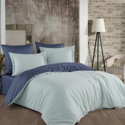 Фото -Євро комплект постільної білизни "Ozler home" (ментолово-синій) 159672