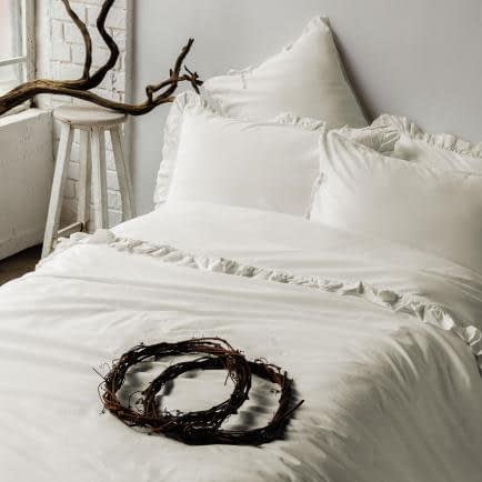 Фото -Євро комплект постільної білизни Issimo "FRILL VANILLA" з рюшем 177182