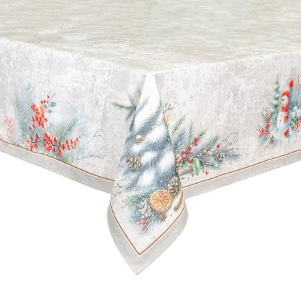 Фото -Скатертина HomeLine Сніговик та ялинка 120х150см 190844