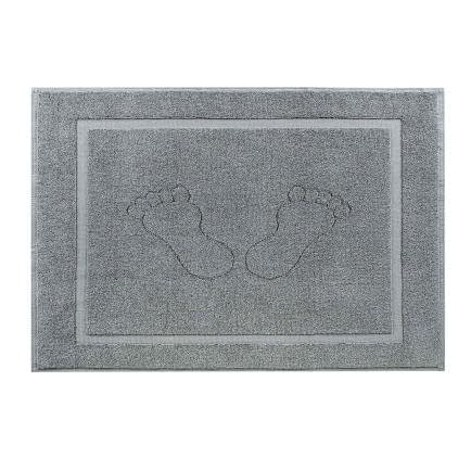 Фото -Рушник килимок махровий з ніжками та рамкою 50х70см сірий 194643