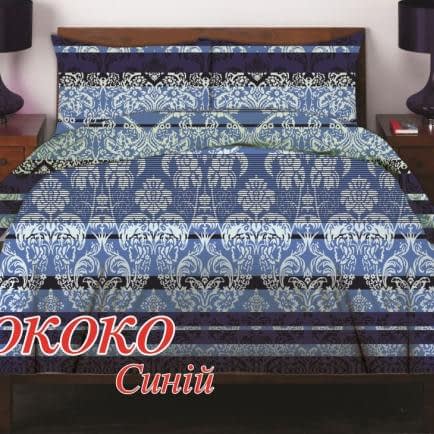 Фото -Євро комплект постільної білизни Home Line "Рококо" (синій) 134695