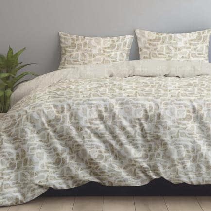 Фото -Комплект постільної білизни сімейний Home Line сатин твіл Кам'яна мозаїка ЦД (ПВХ упаковка) 199585