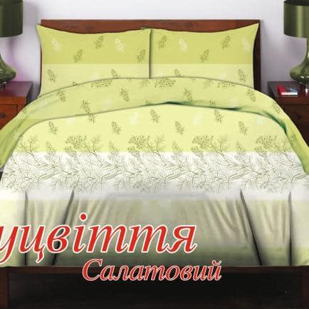 Фото -Евро комплект постельного белья Home Line "Соцветие" (салатовый) 134719