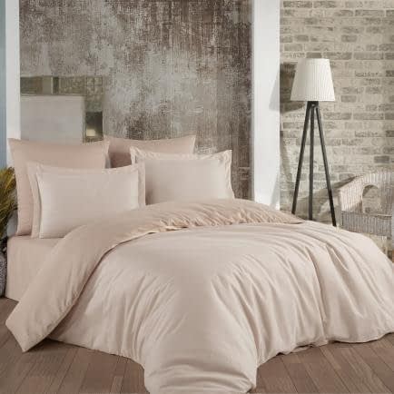 Фото -Євро комплект постільної білизни "Ozler home" (кремово-бежевий) 159670