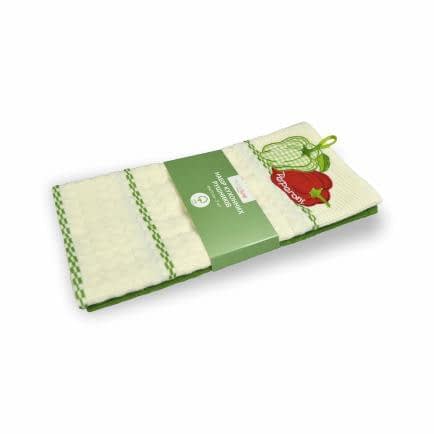 Фото -Набір рушників вафельних кухонних 2 шт. Home Line «Перець» (зелений) 45х70см 142337