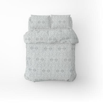 Фото -Двуспальный комплект постельного белья Home Line "ЗАВИТКИ" (серый) 181392