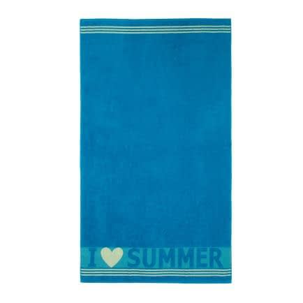 Фото -Рушник махровий пляжний "I love summer" (синій) 90х160см 163192