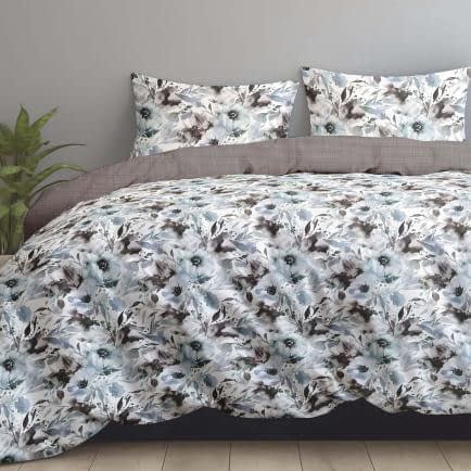 Фото -Комплект постільної білизни Євро Home Line сатин твіл Акварельні квіти (ПВХ упаковка)