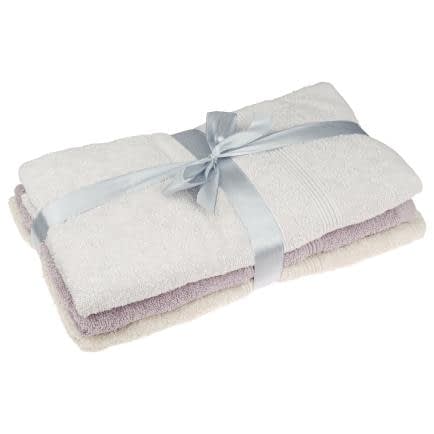 Фото -Набір махрових рушників 3 шт. 50х90см (сірий, кремовий, бузковий) 165694