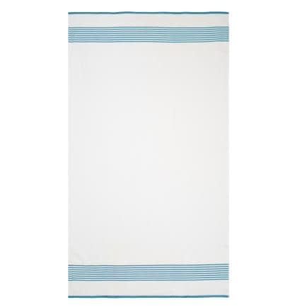 Фото -Рушник махровий "Кольорові смуги блакитні" (білий) 90х160см 163301
