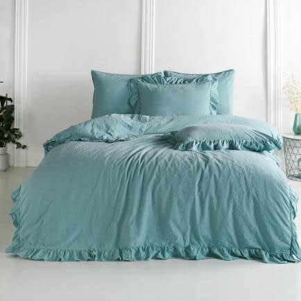 Фото -Євро комплект постільної білизни Limasso "Mineralblue" (блакитний) 141694