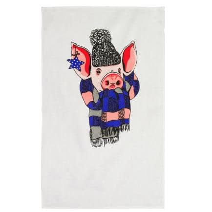 Фото -Рушник кухонний Home Line №043 "Порося синій шарф" 35х61см 142543