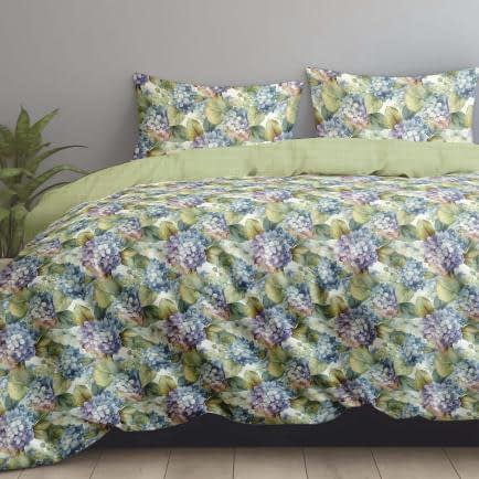 Фото -Комплект постільної білизни Євро Home Line сатин твіл Гортензія (ПВХ упаковка)