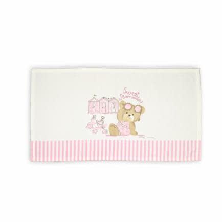 Фото -Рушник махровий пляжний Home Line "Ведмежа" 70х140см (біло-рожевий) 145128