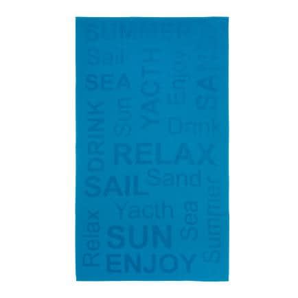 Фото -Рушник махрово-тканий пляжний "Sun and Summer" (синій) 90х160см 163187