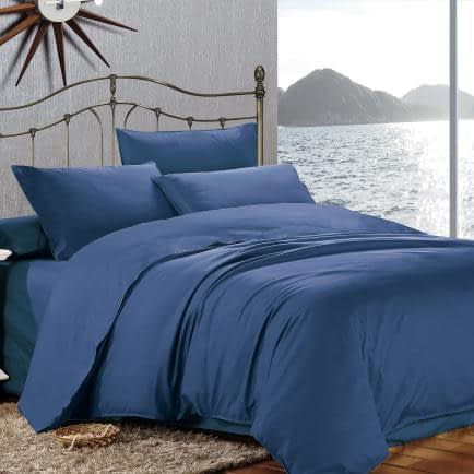 Фото -Евро комплект постельного белья Home Line "Сатин Люкс" (темно-синий) 155265