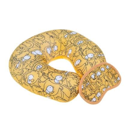 Фото -Набір для подорожей: дорожня подушка 30х30 см і пов’язка для очей «Жовта банда» 195377