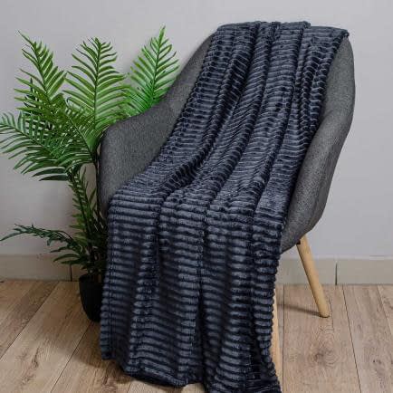 Фото -Плед  флісовий Фланель графітовий 200х220 191744