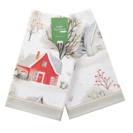 Фото -Набір кухонних рушників Зимове святкове містечко 40х60 190843