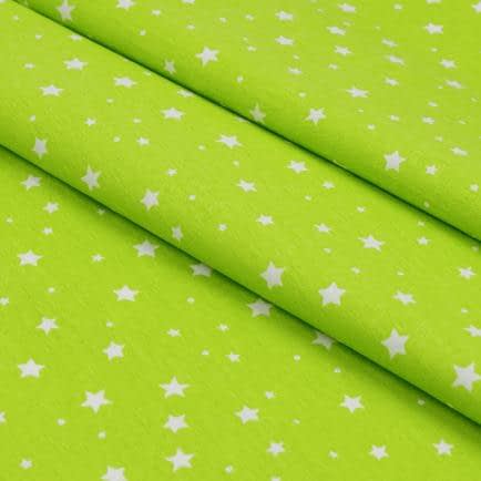 Фото -Бязь набивна "Зірки" лайм 150см (140г/м2) 159385