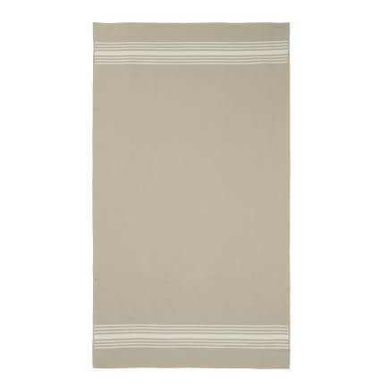 Фото -Рушник махрово-тканий пляжний "Смугастий бордюр" без бахроми (бежевий) 90х160см 163087