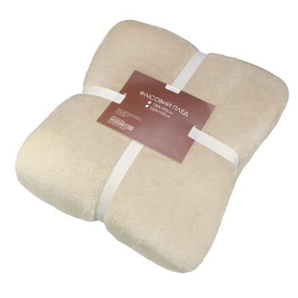 Фото -Плед  флісовий "Фланель" (бежевий) 220х195см 164494