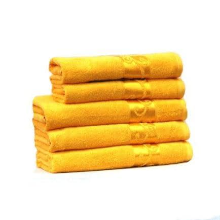 Полотенце махровое Home Line "Вензель" (желтое), 70х140см 87029
