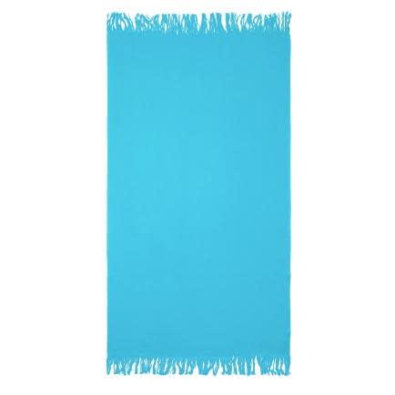 Фото -Рушник махрово-тканий пляжний "Plain" з бахромою (блакитний) 90х160см 163121