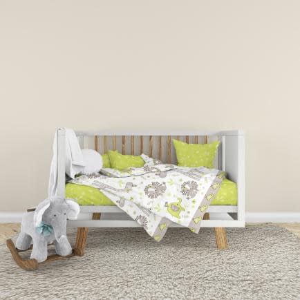 Фото -Дитячий комплект постільної білизни Home Line Мадагаскар кавово-салатовий 193594