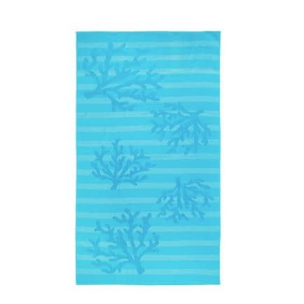 Фото -Рушник махрово-тканий пляжний "Корали" (блакитний) 90х160см 163126