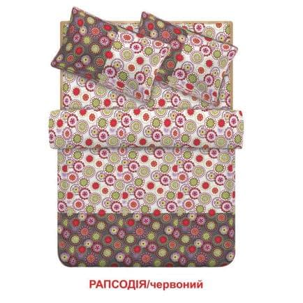 Фото -Евро комплект постельного белья Home Line "Рапсодия" (красный) 95673