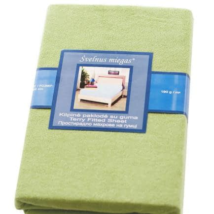 Фото -Простирадло махрове на резинці (салатове) 140х200см 105095