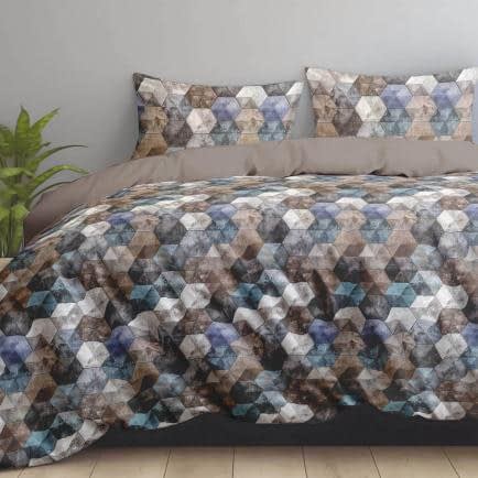 Фото -Комплект постільної білизни сімейний Home Line сатин твіл Вітраж (ПВХ упаковка)