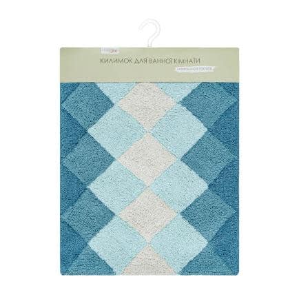 Фото -Килимок для ванної "Rhombs" (блакитний) 50х65см 179634