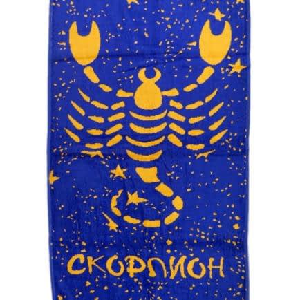 Фото -Полотенце велюровое Home Line "Зодиак Скорпион" (сине-желтое), 50х90см 117285
