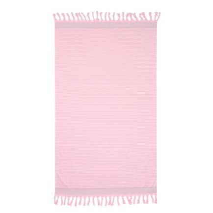 Фото -Рушник махрово-тканий "Смугастий" (рожевий) 90х160см 163286