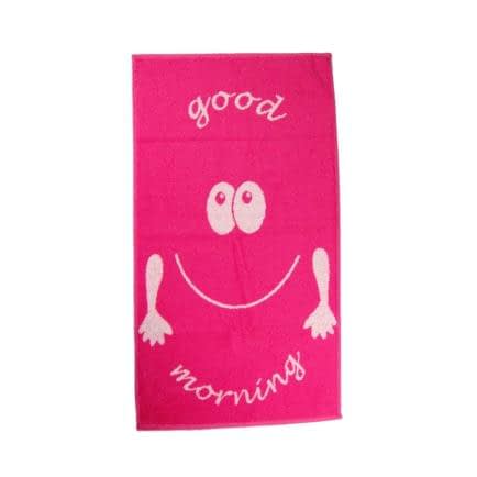 Фото -Полотенце махровое Home Line "Smile good morning" (розовое), 50х90см 111665