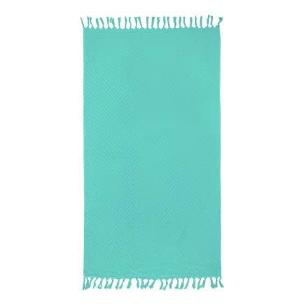 Фото -Рушник махровий "Зігзаг" (зелений) 90х160см 163207